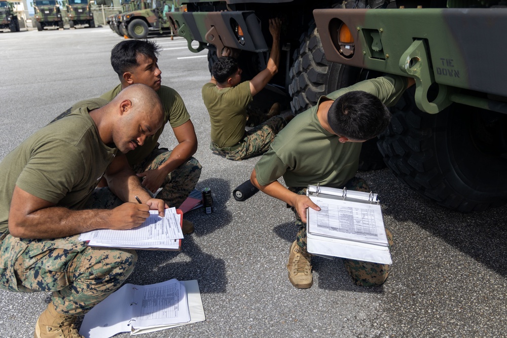5th ANGLICO conducts preventative maintenance checks and services on vehicles