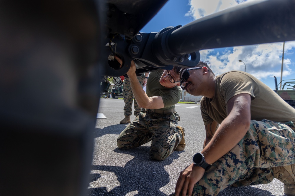 5th ANGLICO conducts preventative maintenance checks and services on vehicles