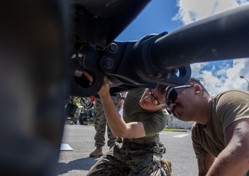 5th ANGLICO conducts preventative maintenance checks and services on vehicles