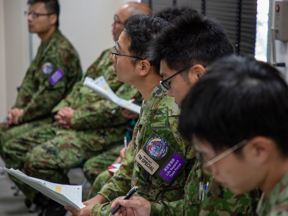 The Trilateral morning meeting at Camp Asaka, Japan, Aug. 21, 2025.