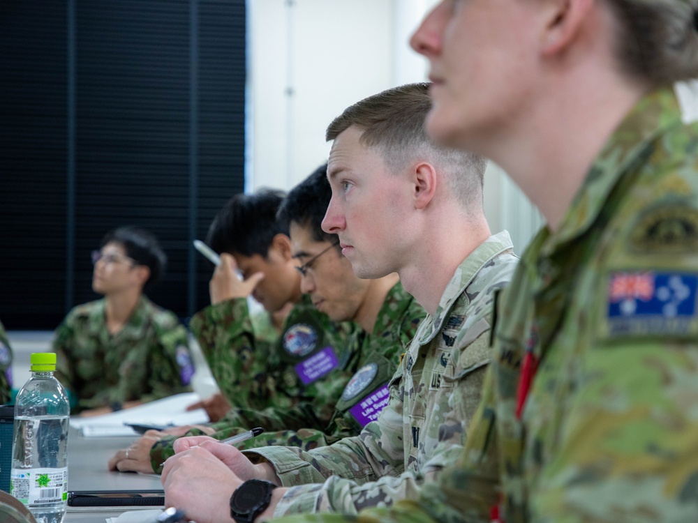 The Trilateral morning meeting at Camp Asaka, Japan, Aug. 21, 2025.