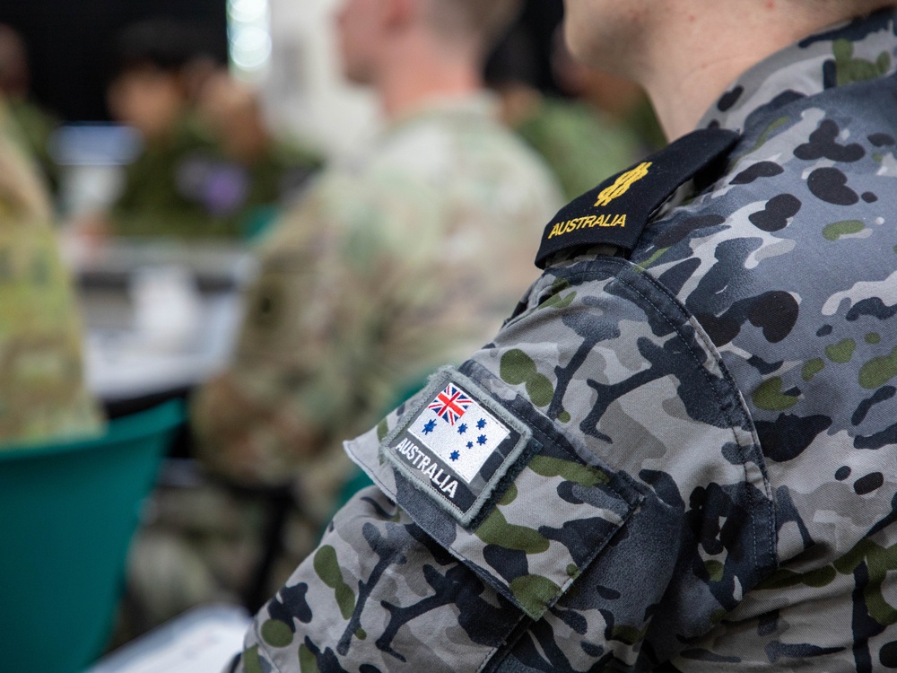 The Trilateral morning meeting at Camp Asaka, Japan, Aug. 21, 2025.