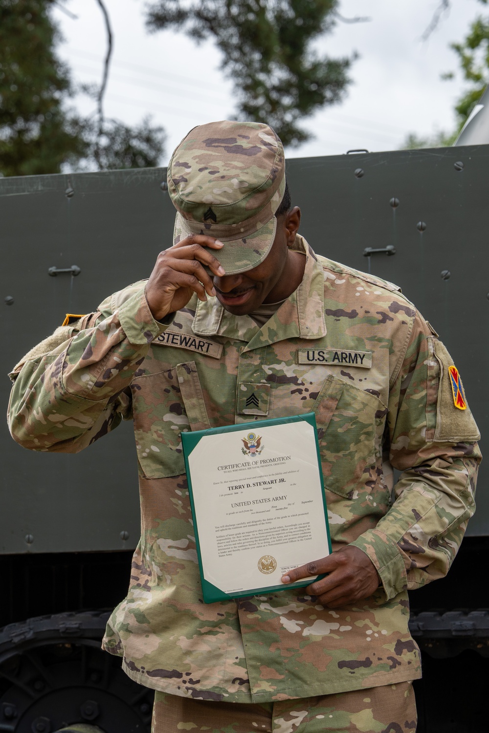 10th AAMDC promotes Sgt. Terry Stewart at Sembach Kaserne