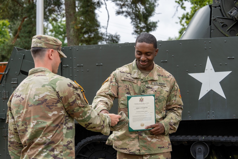 10th AAMDC promotes Sgt. Terry Stewart at Sembach Kaserne