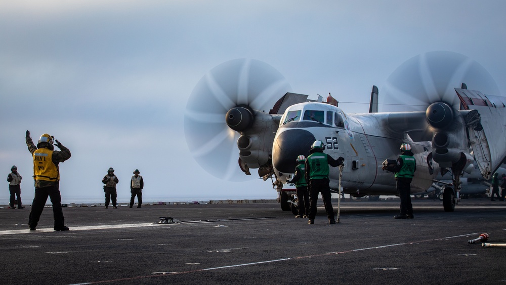 USS Gerald R. Ford (CVN 78) Sailors Coordinate C-2A Greyhound Launch