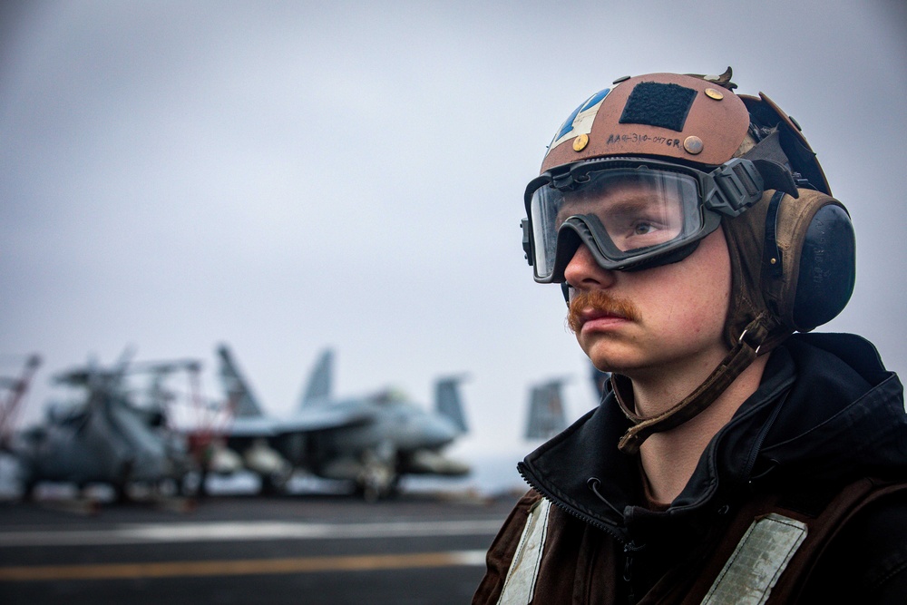 VFA-213 Sailor Observes Flight Operations