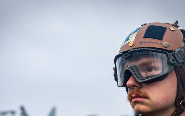 VFA-213 Sailor Observes Flight Operations