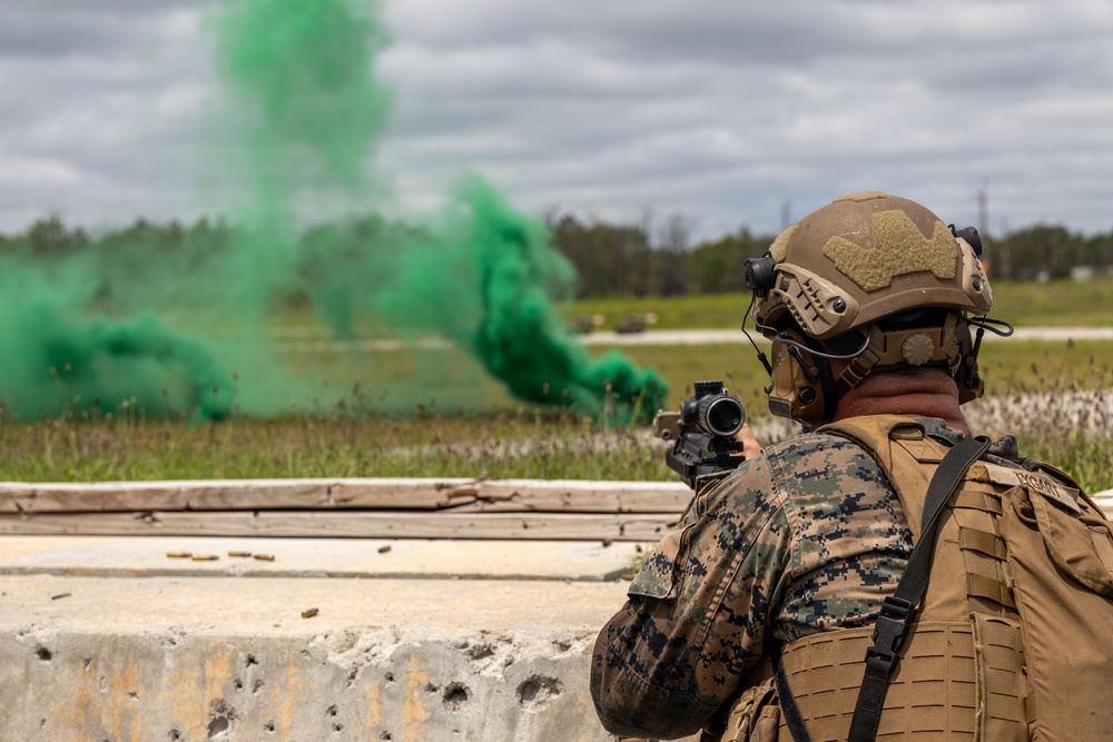 Marines with Infantry Unit Leaders Course participate in a combined arms live fire exercise