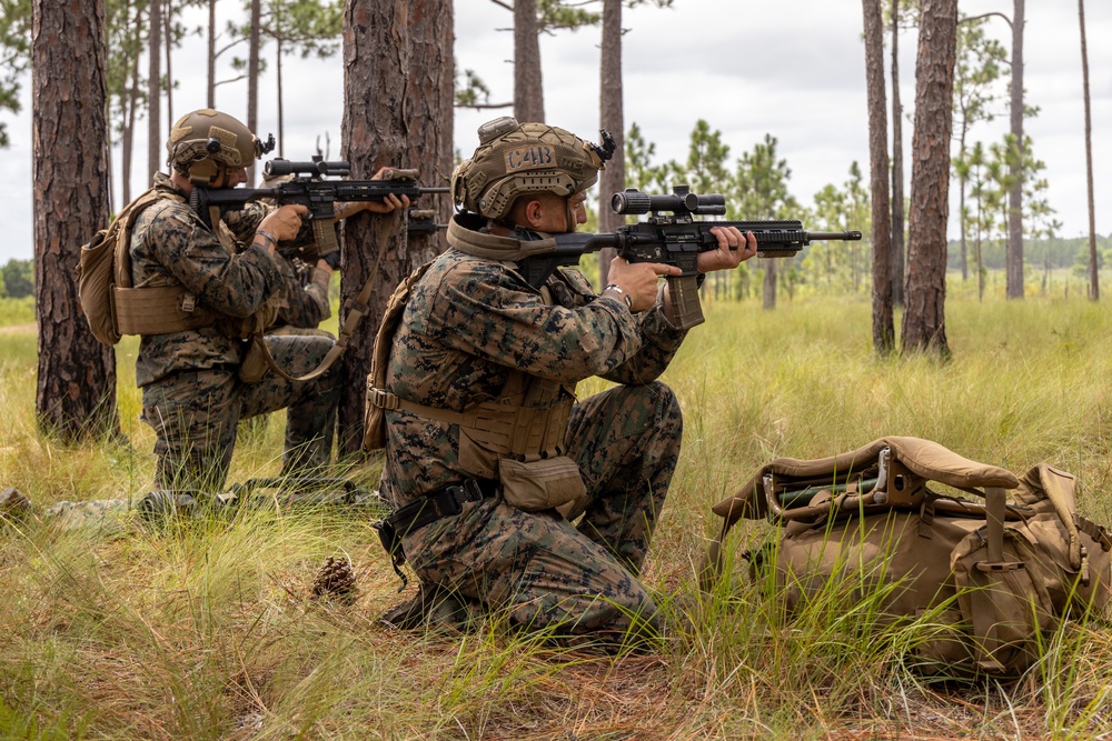 Marines with Infantry Unit Leaders Course participate in a combined arms live fire exercise