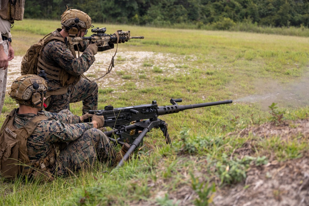 Marines with Infantry Unit Leaders Course participate in a combined arms live fire exercise