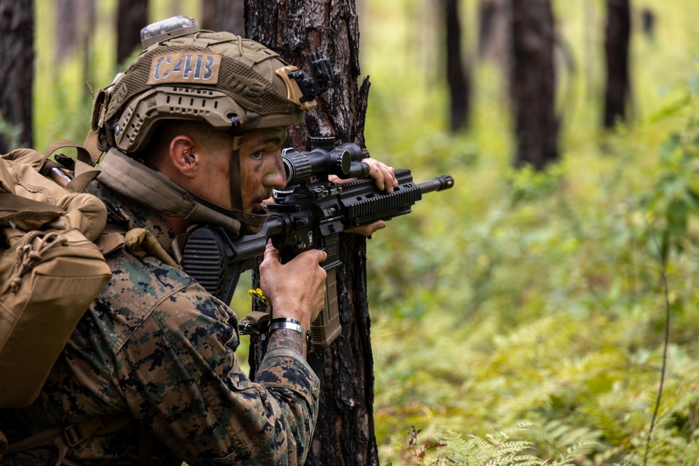 Marines with Infantry Unit Leaders Course participate in a combined arms live fire exercise