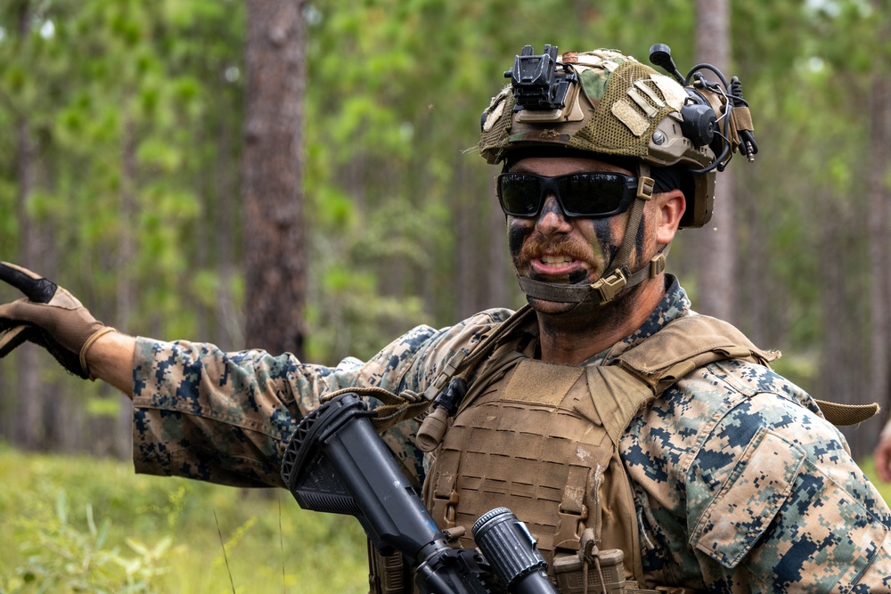 Marines with Infantry Unit Leaders Course participate in a combined arms live fire exercise