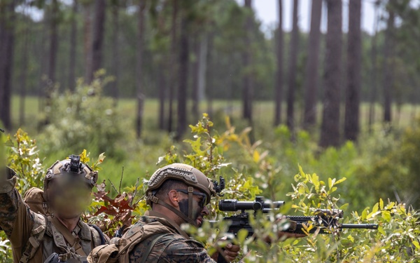 Marines with Infantry Unit Leaders Course participate in a combined arms live fire exercise