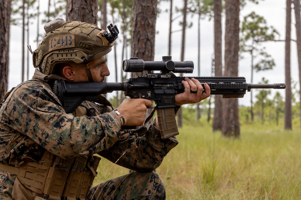 Marines with Infantry Unit Leaders Course participate in a combined arms live fire exercise