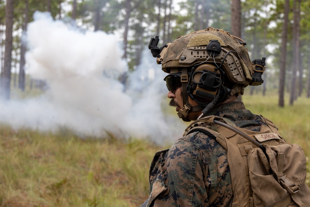 Marines with Infantry Unit Leaders Course participate in a combined arms live fire exercise