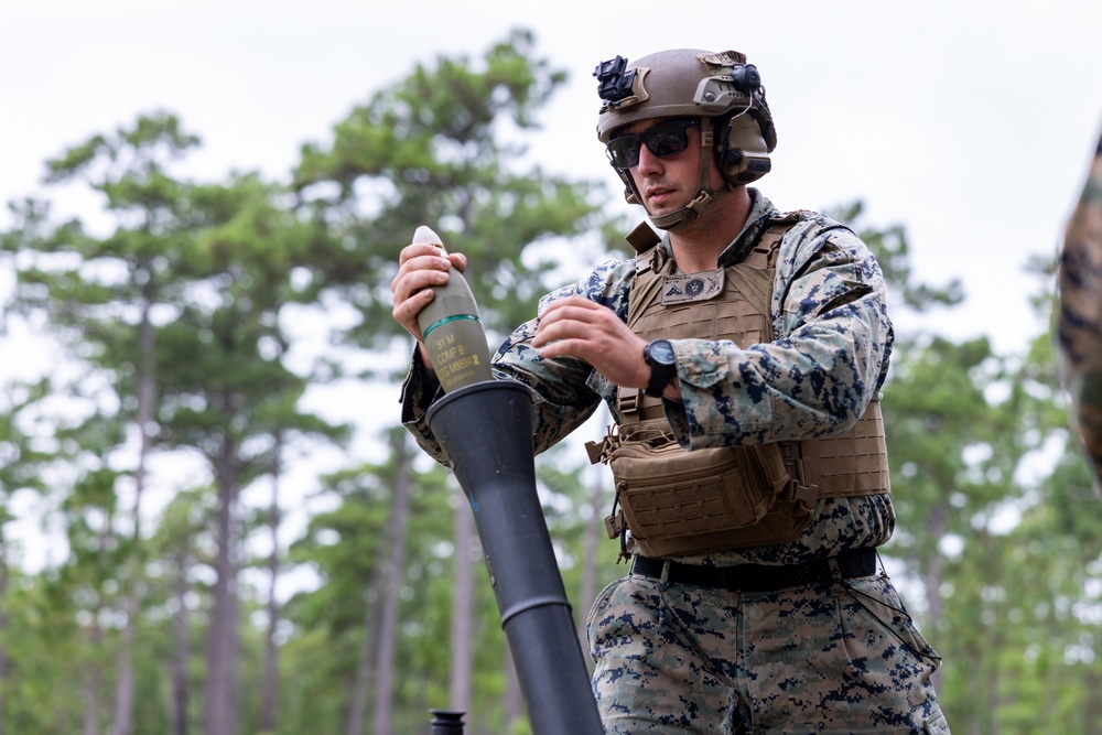 Marines with Infantry Unit Leaders Course participate in a combined arms live fire exercise
