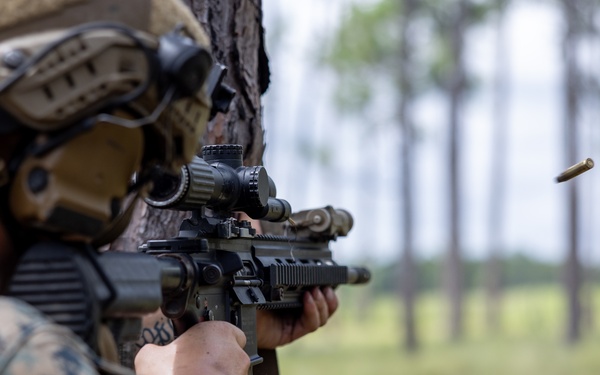 Marines with Infantry Unit Leaders Course participate in a combined arms live fire exercise