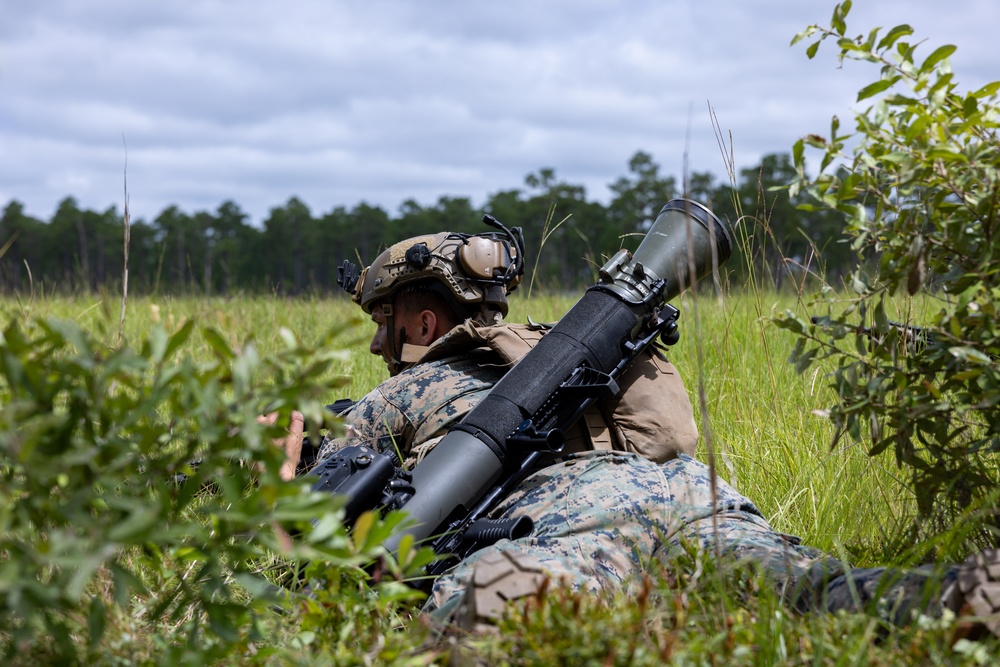 Marines with Infantry Unit Leaders Course participate in a combined arms live fire exercise