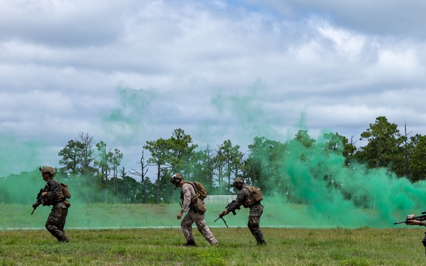 Marines with Infantry Unit Leaders Course participate in a combined arms live fire exercise