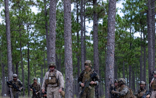 Marines with Infantry Unit Leaders Course participate in a combined arms live fire exercise