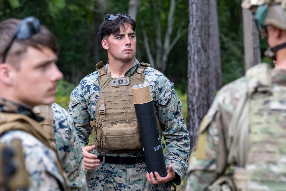 Marines with Infantry Unit Leaders Course participate in a combined arms live fire exercise