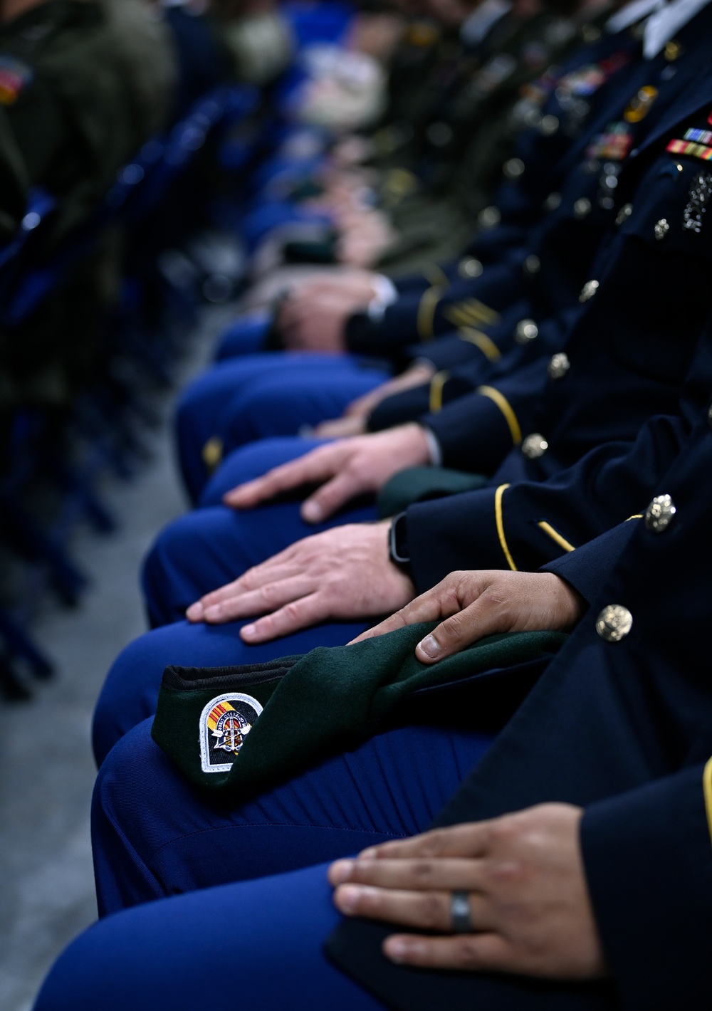 Soldiers Don Green Beret During Special Forces Graduation