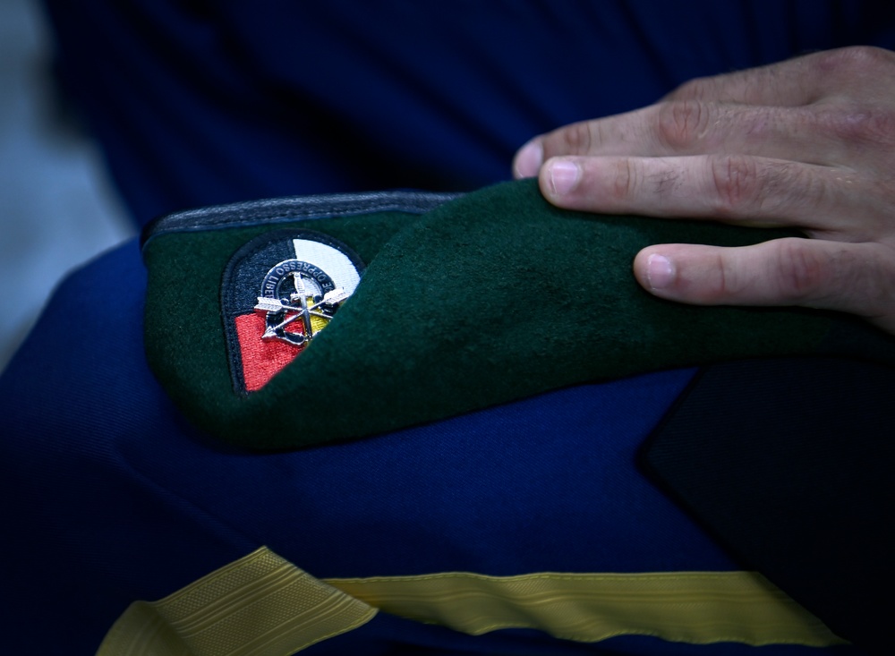 Soldiers Don Green Beret During Special Forces Graduation