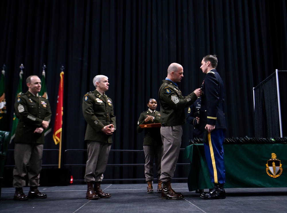 Soldiers Don Green Beret During Special Forces Graduation
