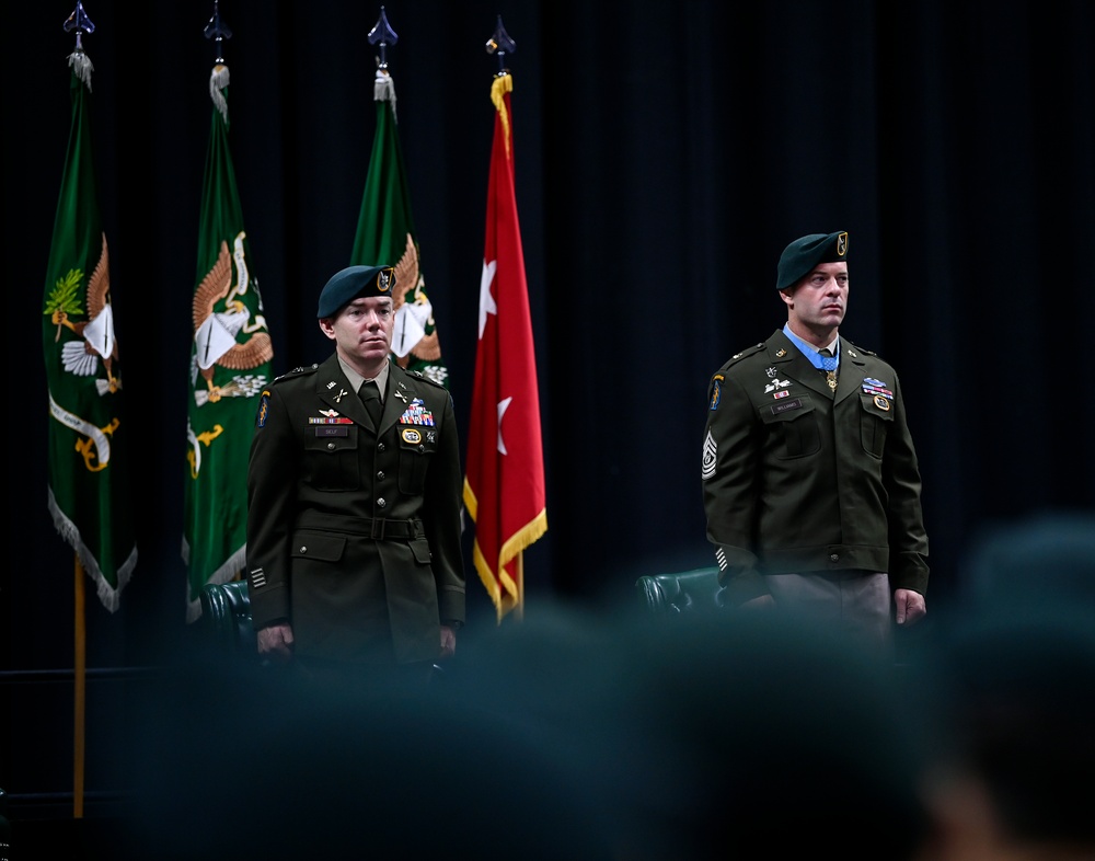 Soldiers Don Green Beret During Special Forces Graduation