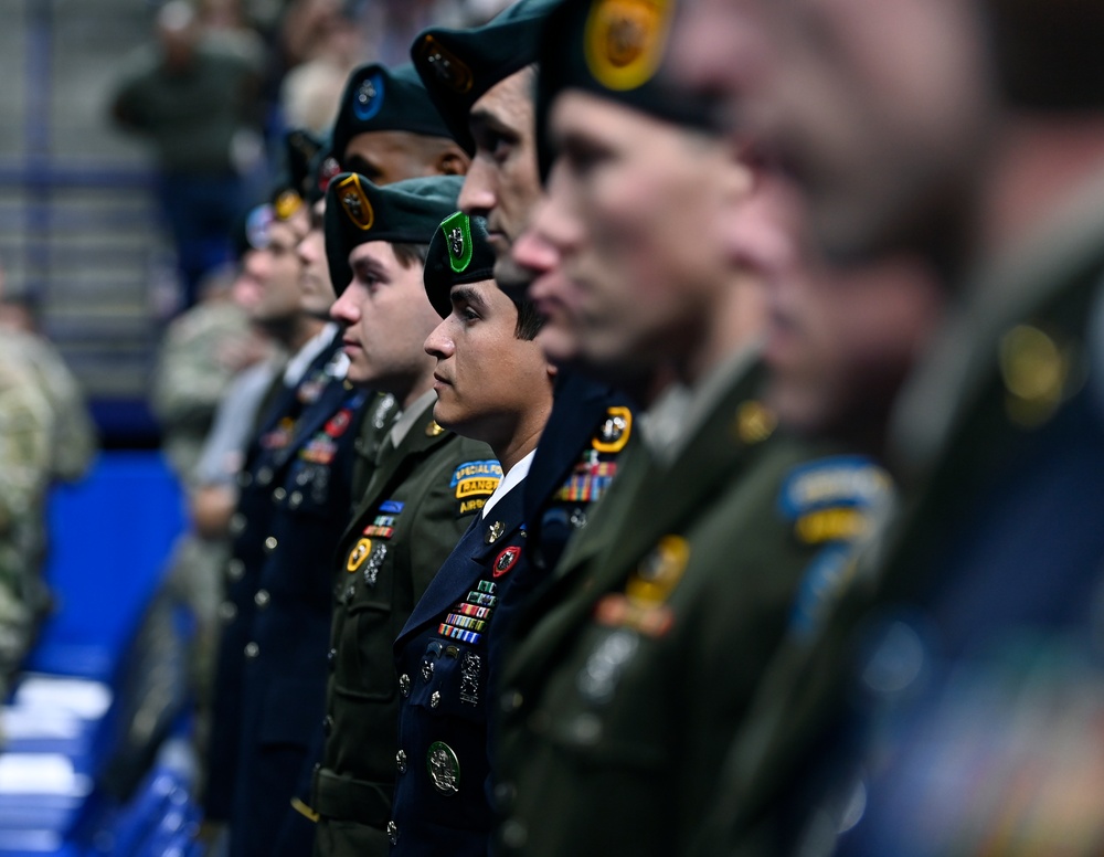 Soldiers Don Green Beret During Special Forces Graduation