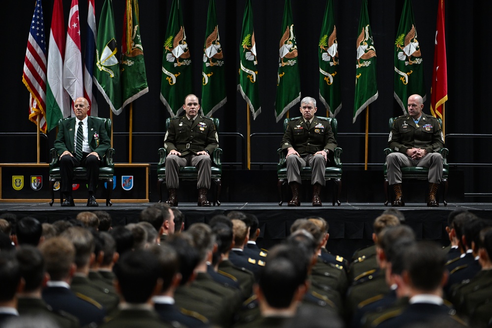 Soldiers Don Green Beret During Special Forces Graduation