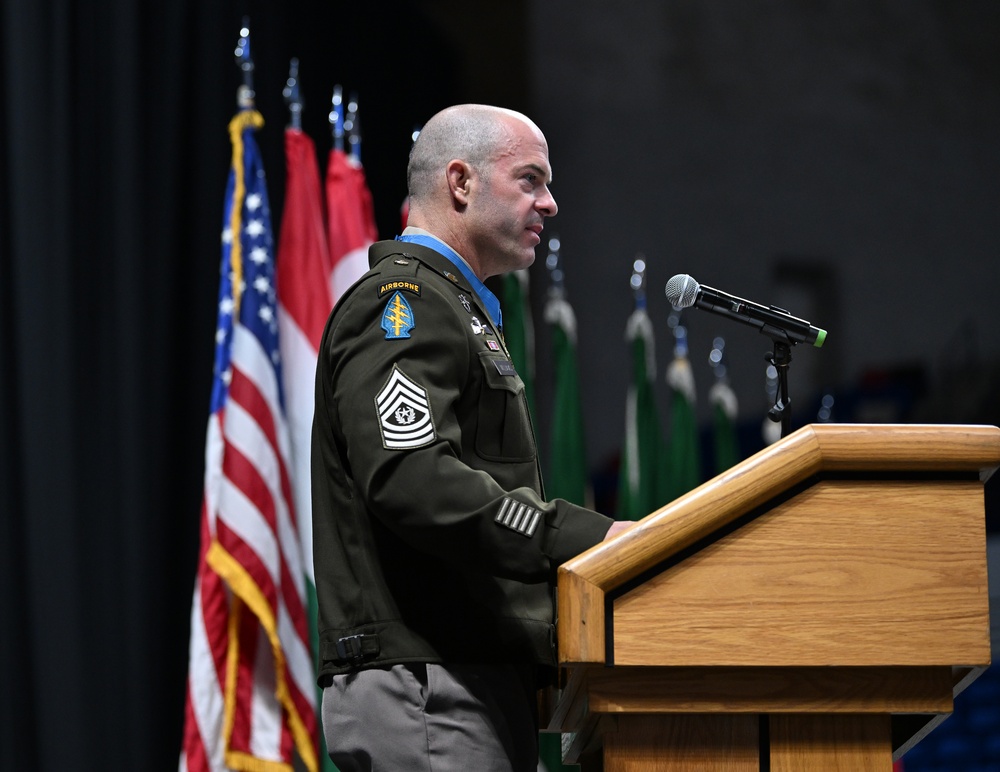 Soldiers Don Green Beret During Special Forces Graduation