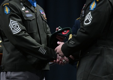 Soldiers Don Green Beret During Special Forces Graduation