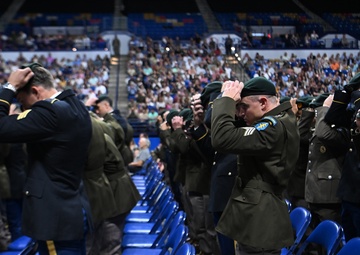 Soldiers Don Green Beret During Special Forces Graduation