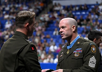Soldiers Don Green Beret During Special Forces Graduation