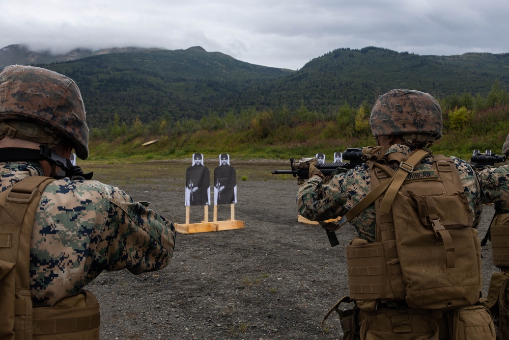 U.S. Marines complete range training during ARCTIC EDGE 2025