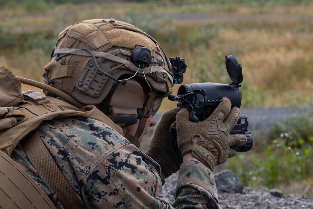U.S. Marines with 3rd Bn., 4th Marines operate M3E1 Multi-purpose Anti-Armor Anti-Personnel Weapons System (MAAWS) during ARCTIC EDGE 2025