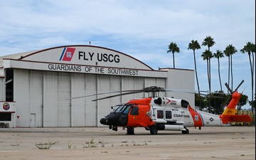 Coast Guard Sector San Diego stages an MH-60 Jayhawk helicopter