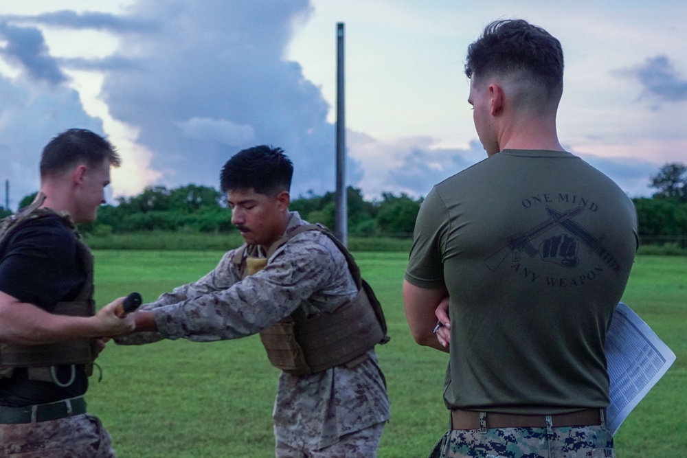 Camp Blaz Marines participate in a MCMAP grey belt test
