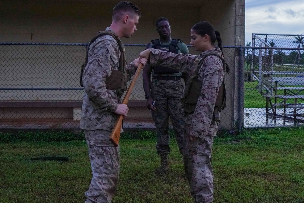 Camp Blaz Marines participate in a MCMAP grey belt test