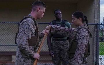 Camp Blaz Marines participate in a MCMAP grey belt test