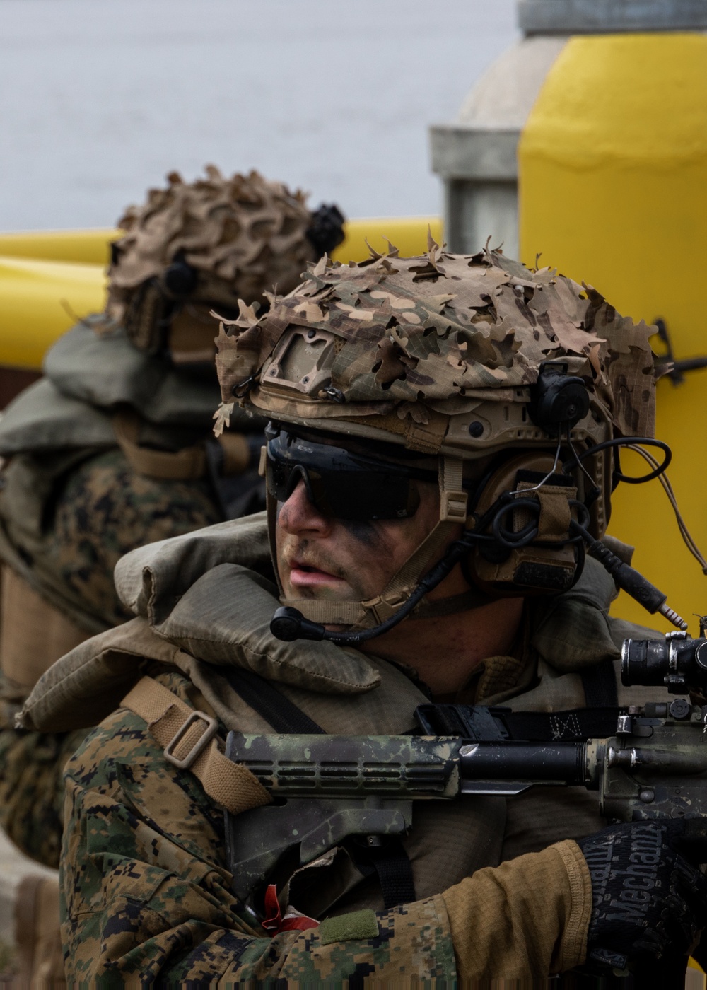 U.S. Marines with 3rd Bn., 4th Marines, U.S. Coast Guardsmen with PSU 113 conduct amphibious raid during ARCTIC EDGE 2025