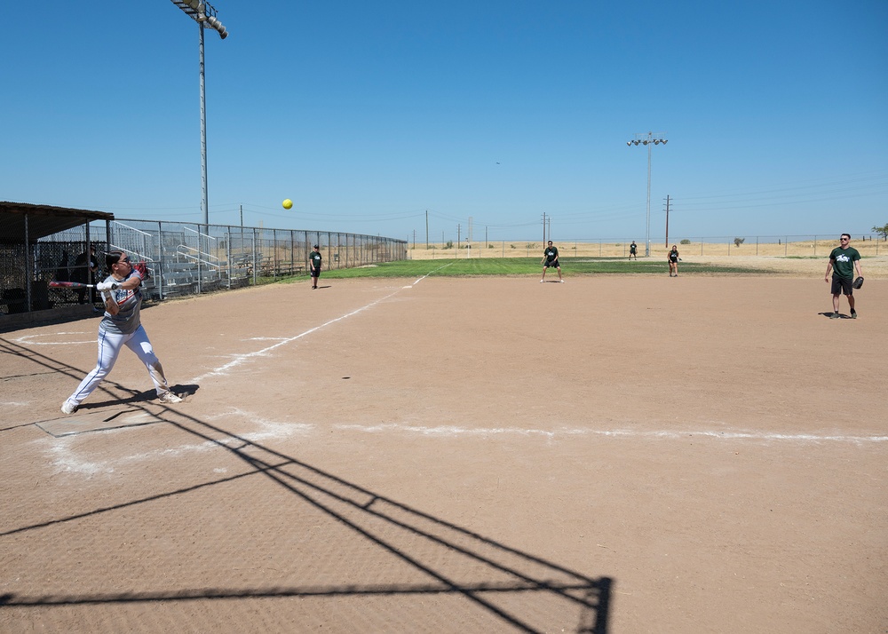 940 ARW Plays Softball During Beale vs. Travis Sports Day