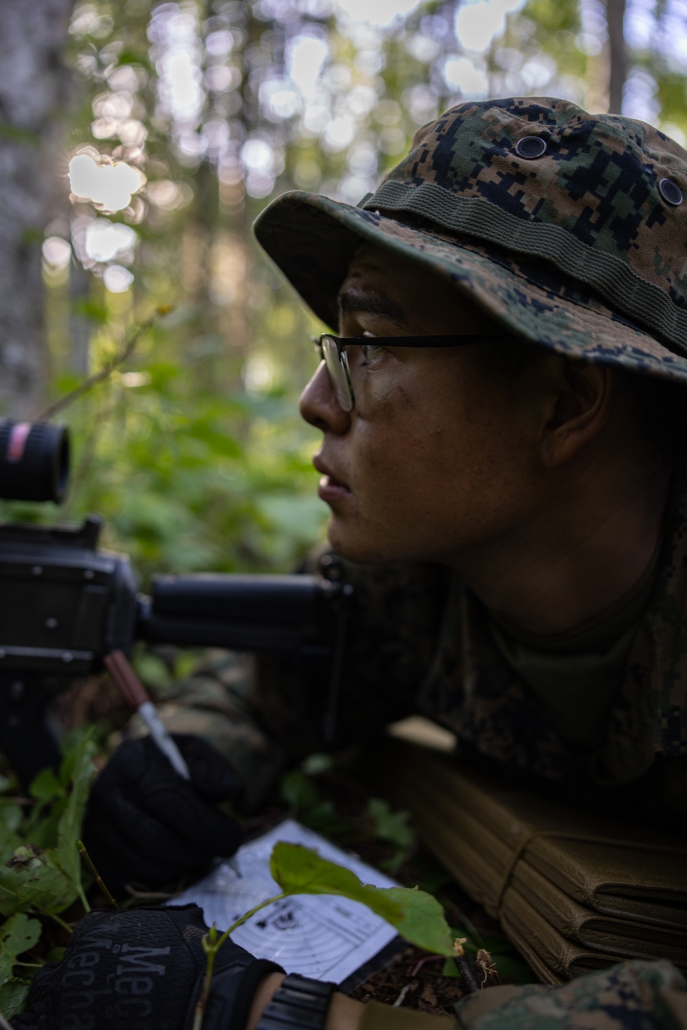 U.S. Marine with 3rd Bn., 4th Marines, conduct patrol base operations during ARCTIC EDGE 2025