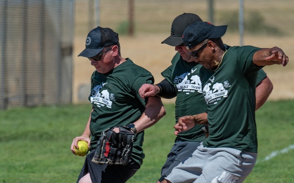 940 ARW Plays Softball During Beale vs. Travis Sports Day