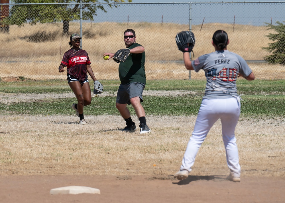 940 ARW Plays Softball During Beale vs. Travis Sports Day