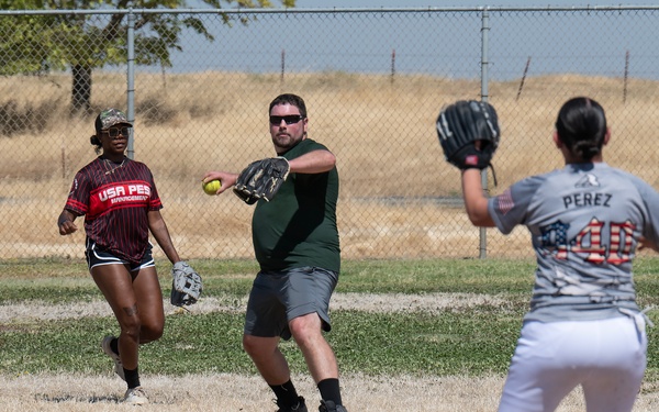 940 ARW Plays Softball During Beale vs. Travis Sports Day