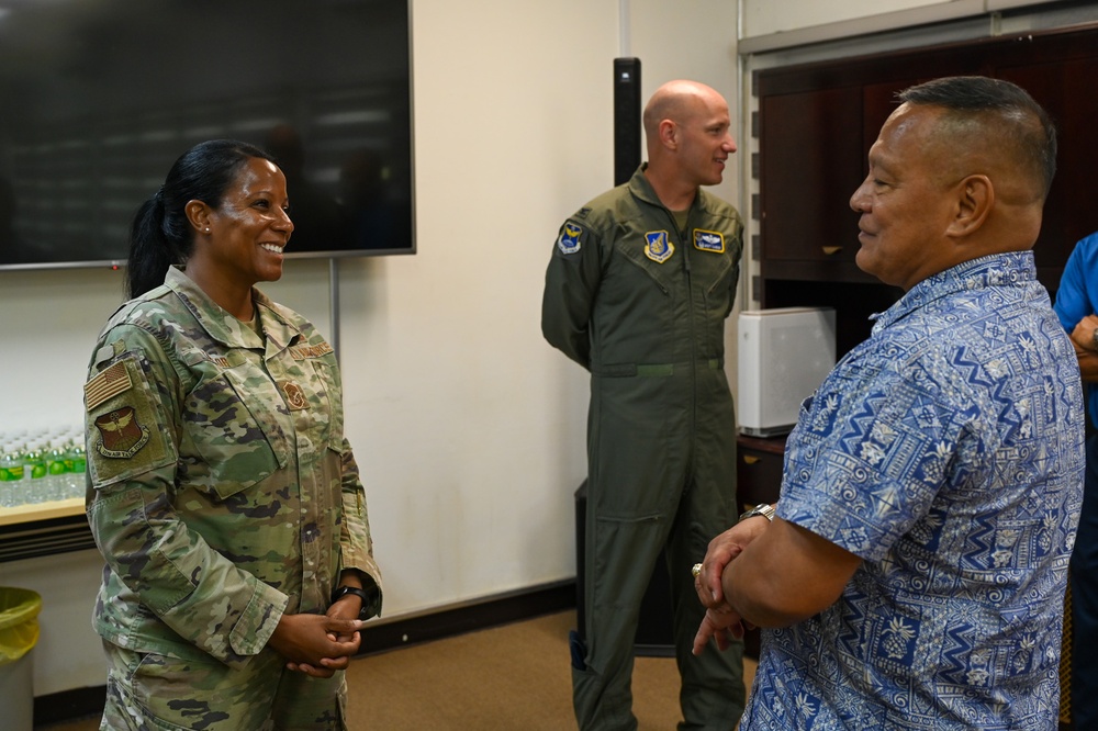 11th Air Task Force Leadership Gives Appreciation Plaque to the Governor of the Commonwealth of the Northern Mariana Islands