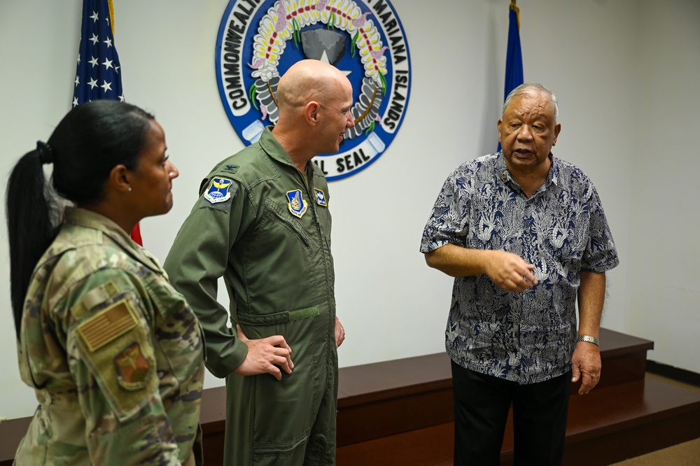 11th Air Task Force Leadership Gives Appreciation Plaque to the Governor of the Commonwealth of the Northern Mariana Islands