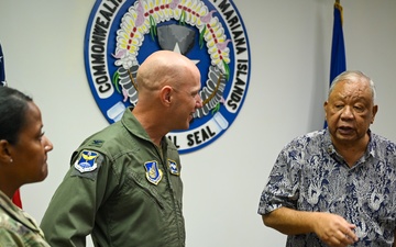11th Air Task Force Leadership Gives Appreciation Plaque to the Governor of the Commonwealth of the Northern Mariana Islands